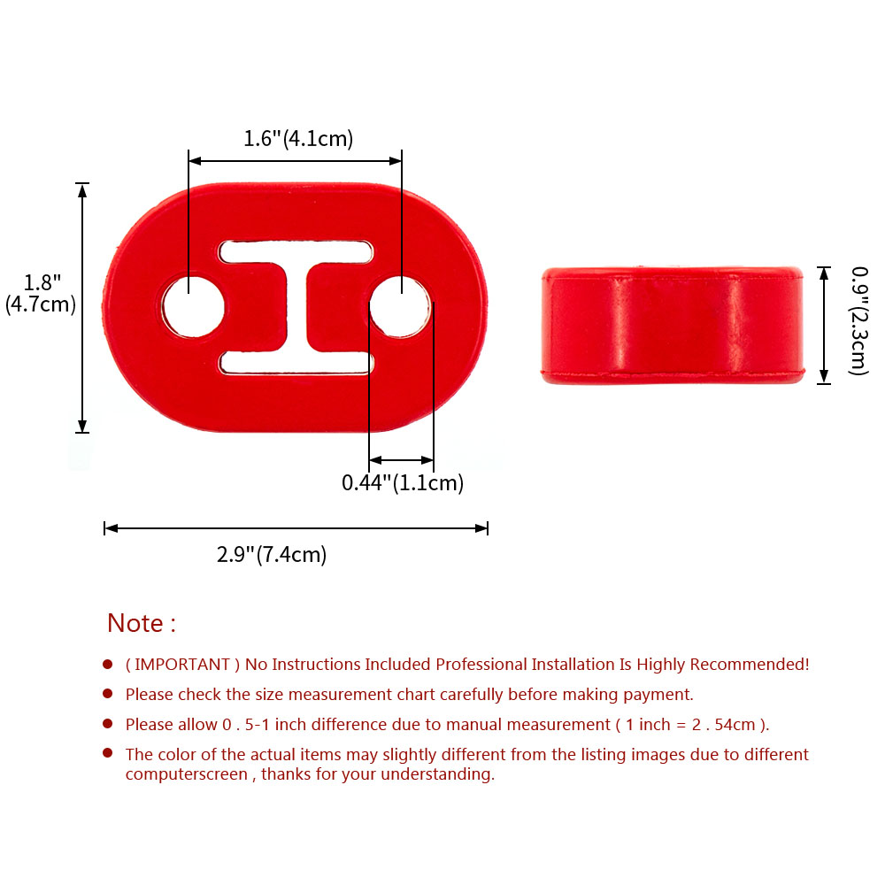 Exhaust Hanger Rubber Insulator Heavy Duty - 범용 자동차 머플러 지지대 2홀 배기