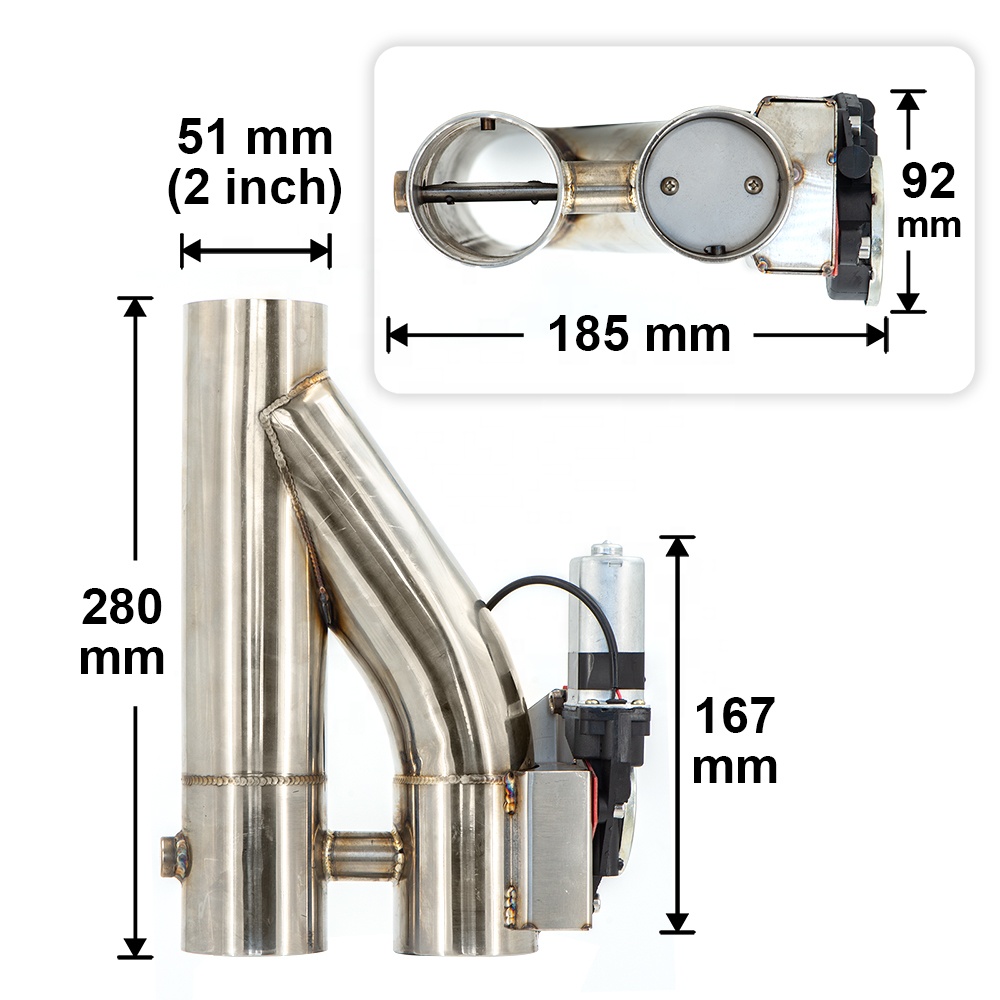 Dual Exhaust Cutout Valve Y Pipe Stainless - 2.0인치 304 스테인리스 스틸 Y형 파이프