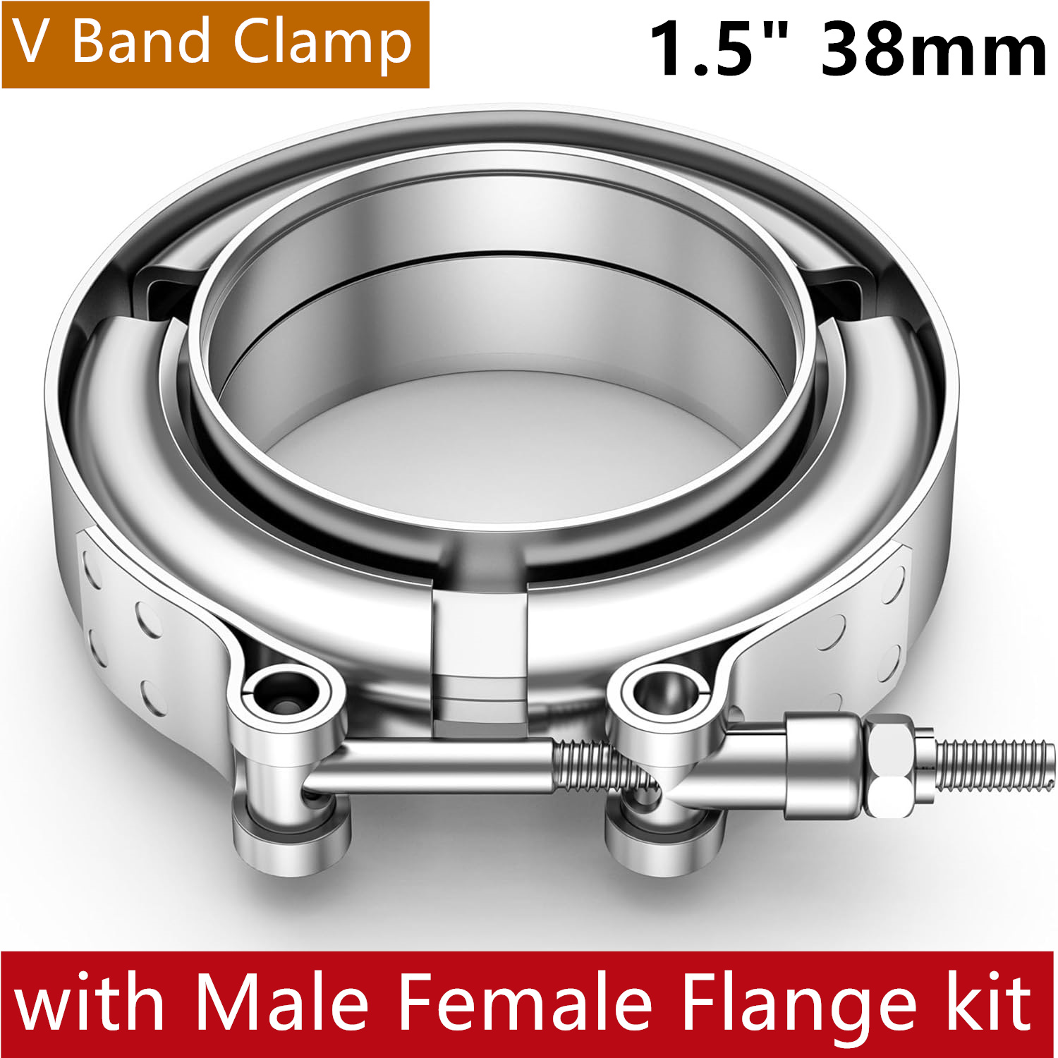 Exhaust V Band Clamp Flange Kit Stainless - 남성 여성 플랜지 키트가있는 V 밴드