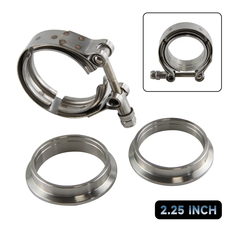 Exhaust V Band Clamp Flange Kit Stainless - 57mm 터보 배기 다운파이프 키트 2.25
