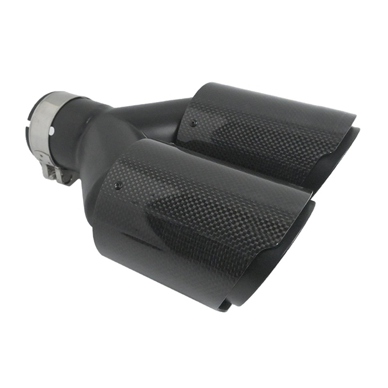 Exhaust Tips Dual Outlet Carbon Fiber 63Mm - 자동차 배기 시스템 Y형 테일파이프 트윈