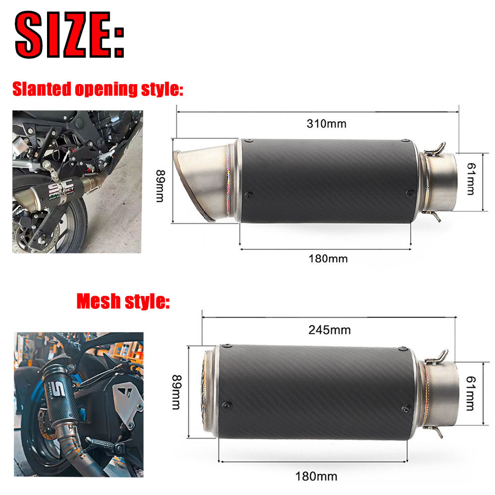 유니버설 51mm/60mm 개조형 SC 오토바이 배기  - Exhaust Muffler Stainless Steel Universal 리뷰 및 가격