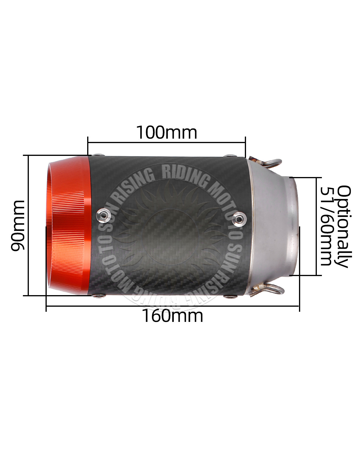 51 60mm 범용 스테인레스 스틸 AR 오토바이 배기 - Exhaust Muffler Stainless Steel Universal 리뷰 및 가격