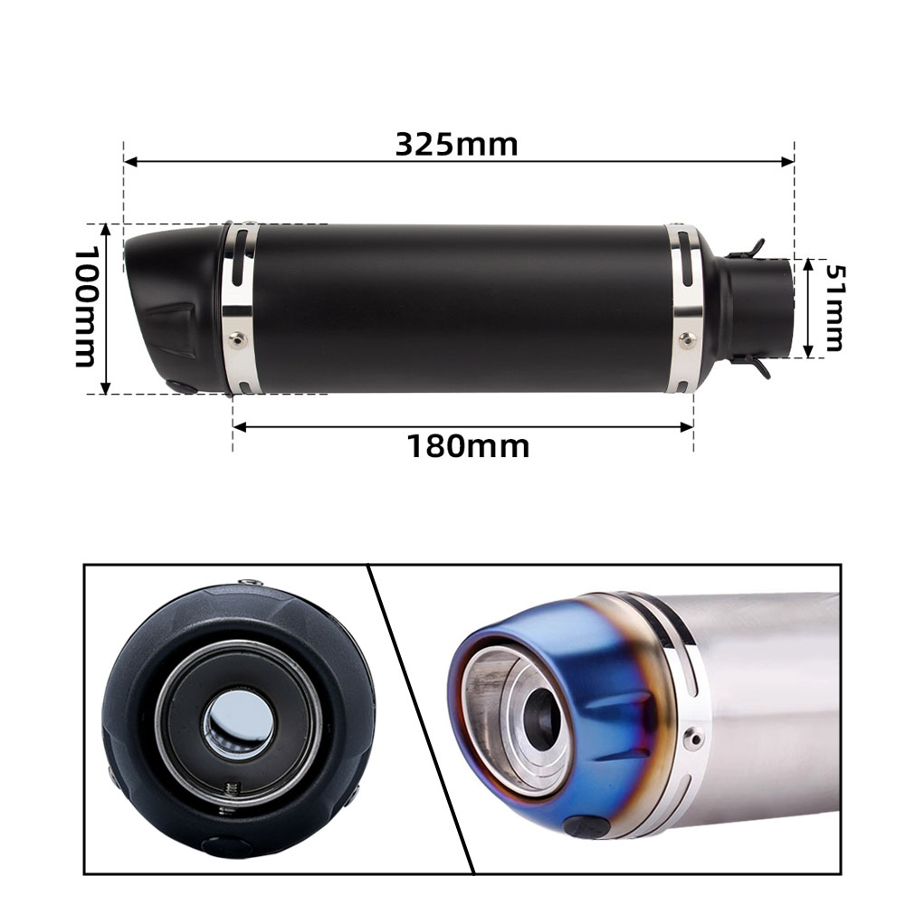 51mm 범용 오토바이 배기 머플러 파이프, 야마하 R - Exhaust Muffler Stainless Steel Universal 리뷰 및 가격