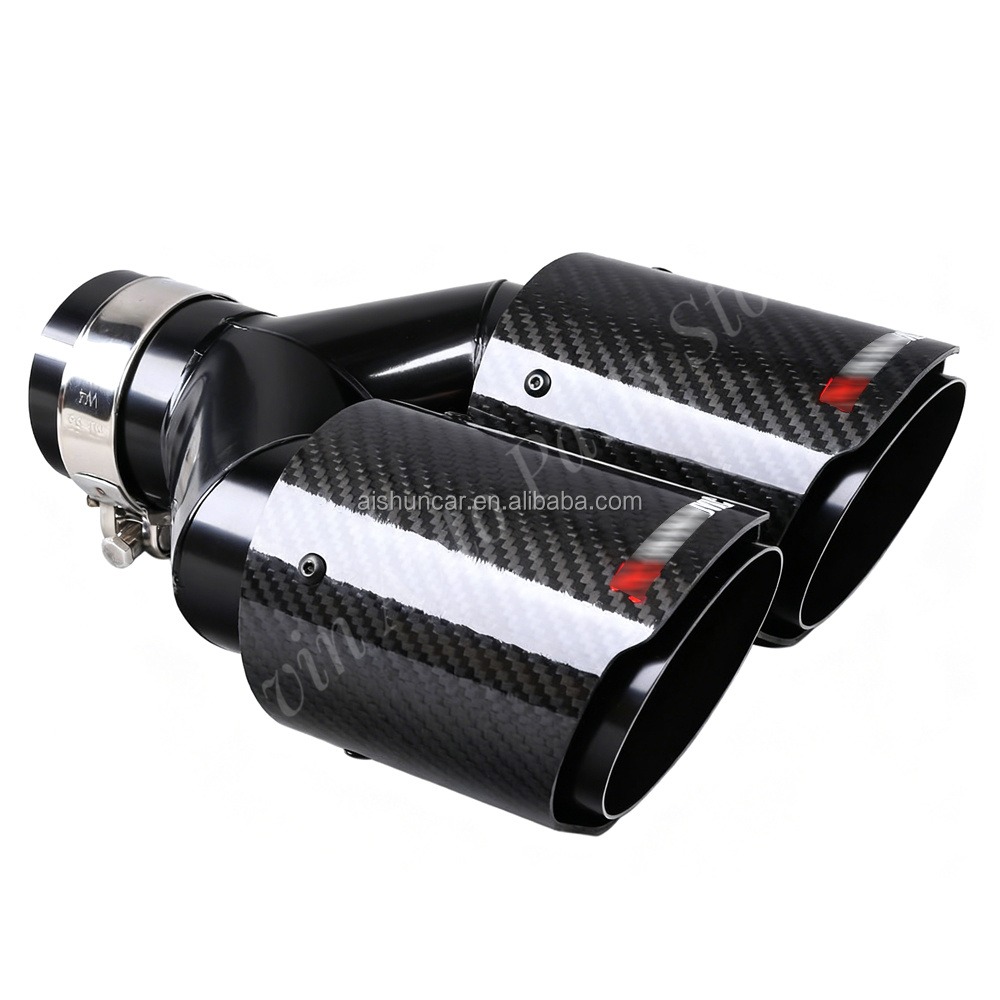 범용 듀얼 배기구 Y자형 파이프, 탄소 섬유 외피, 스 - Exhaust Tips Dual Outlet Carbon Fiber 63Mm 리뷰 및 가격