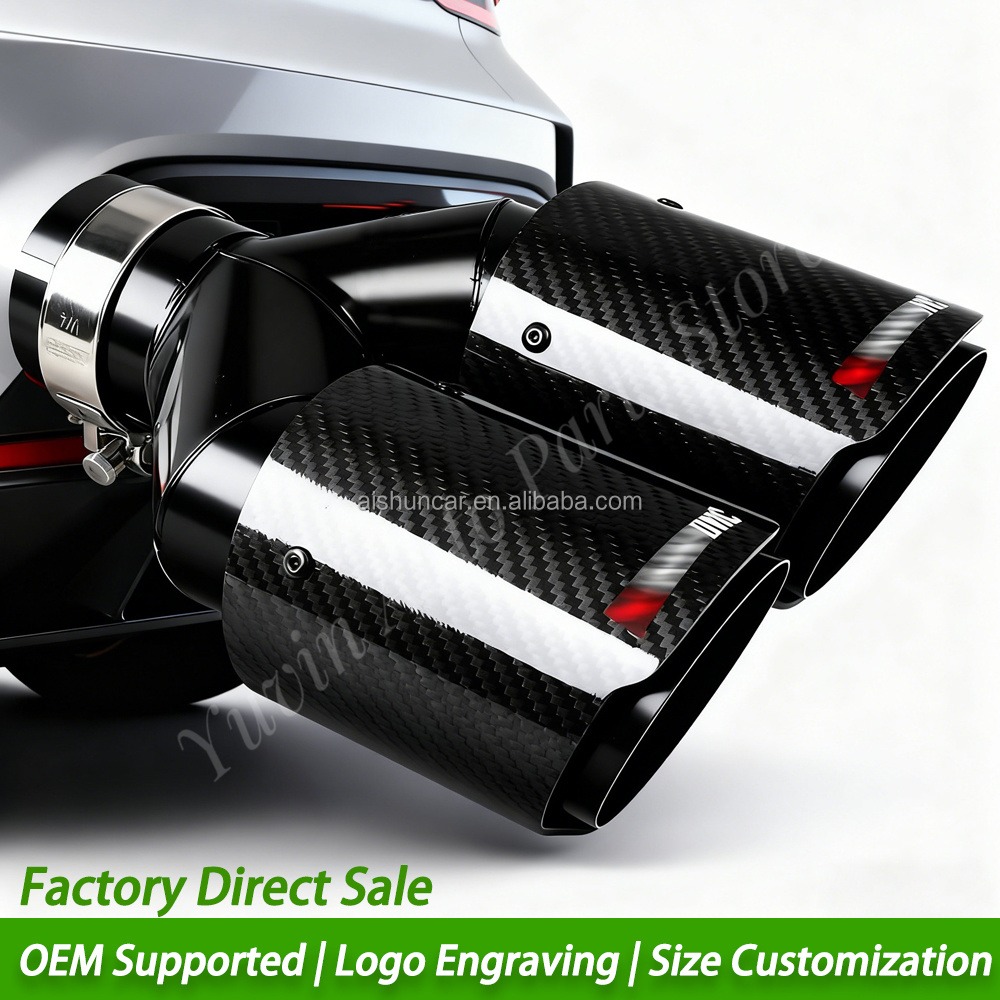 범용 듀얼 배기구 Y자형 파이프, 탄소 섬유 외피, 스 - Exhaust Tips Dual Outlet Carbon Fiber 63Mm 리뷰 및 가격